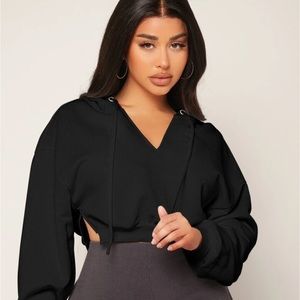 SHEIN - black crop hoodie